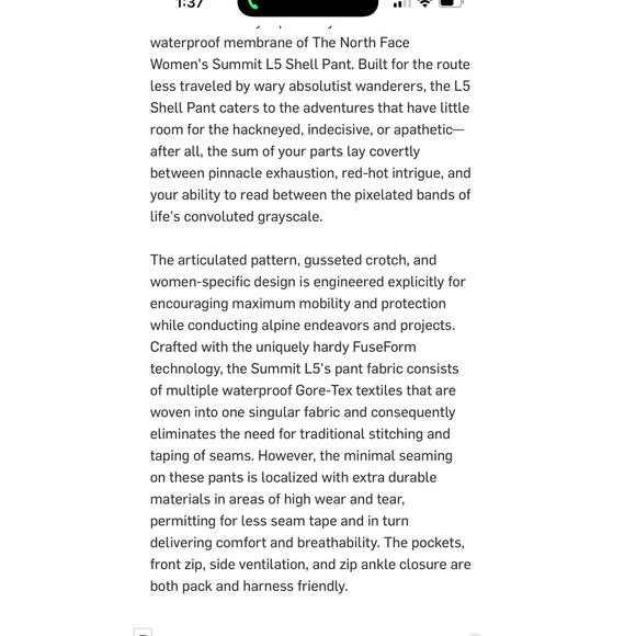 The North Face Women’s Summit Series L5 Shell Pants / Size-XSmall TP - Picture 15 of 15